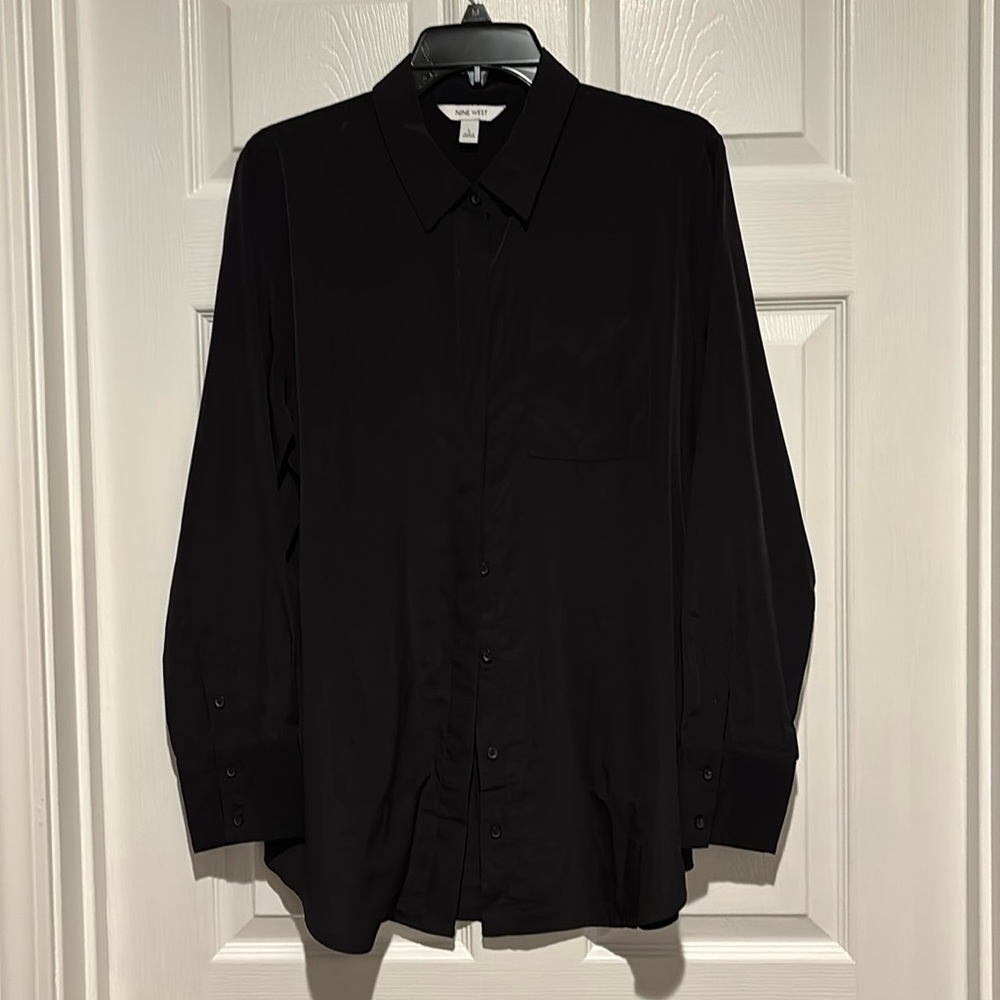 Nine West Black Relaxed Fit Blouse
